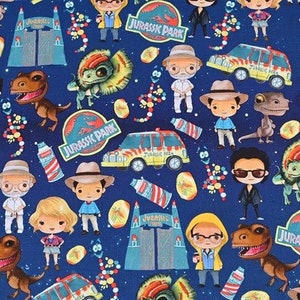 Jurassic Park Fabric Dinosaur Fabric Movie Fabric Cartoon Fabric Cotton Fabric By The  Half Yard