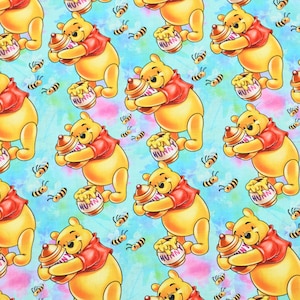 Winnie the Pooh Fabric Pooh Bear Eeyore Tigger Piglet Fabric Cartoon Fabric Cotton Fabric By The  Half Yard