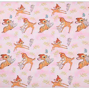 Disney Bambi Fabric 1950s/60s Vintage Fabric Cartoon Fabric Cotton Fabric By The  Half Yard