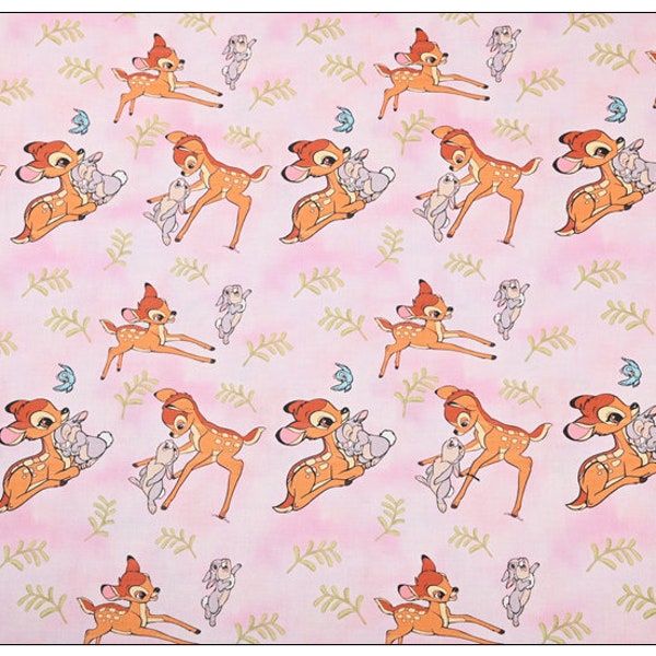 Disney Bambi tissu 1950 s/60 s tissu Vintage dessin animé tissu coton tissu par la demi-cour