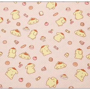 Sanrio Pompom Purin Fabric Cartoon Fabric Cotton Fabric By The  Half Yard