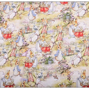 Peter Rabbit Fabric Cute Bunny Fabric Cartoon Fabric Cotton Fabric By The  Half Yard