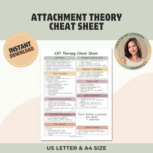 Attachment Theory Cheat Sheet: Therapy Reference Guide (Printable PDF)