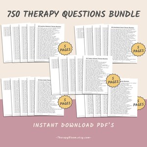 Therapy Questions Bundle: CBT, Trauma, Attachment (Printable PDF)