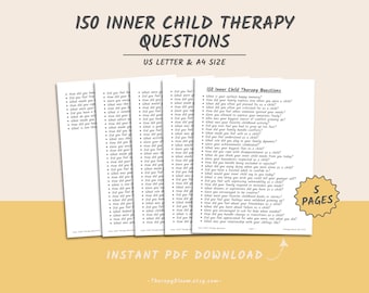 Inner Child Therapy Questions: Trauma Healing, Self-Awareness (Printable PDF)