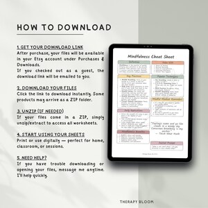 Mindfulness Cheat Sheet: Therapist-Approved Mental Health Guide (Printable PDF) image 4