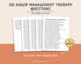 Anger Management Therapy Questions: Self-Reflection & Emotional Regulation (PDF)