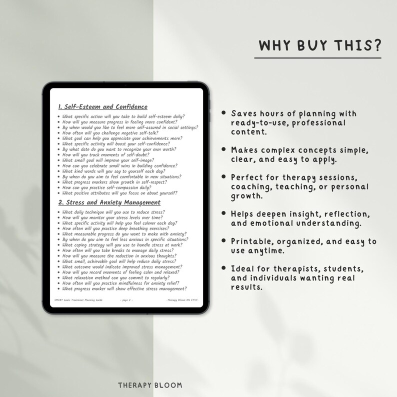 SMART Goals Treatment Planning Guide: Therapy Interventions (digital ...