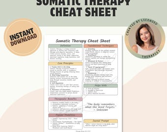 Somatic Therapy Cheat Sheet: Trauma-Informed Somatic Tools (Printable PDF)