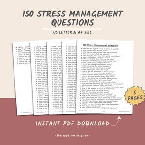 150 Stress Management Therapy Questions | Coping Skills | Self-Reflection | Emotional Regulation | Stress Relief | Therapy Worksheets