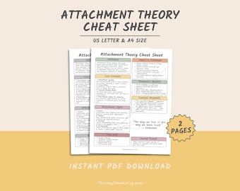 Attachment Theory Cheat Sheet: Therapy Reference Guide (Printable PDF)