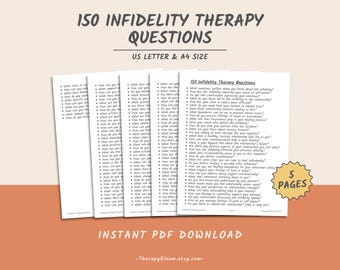 Infidelity Therapy Questions: 150 Couples Counseling Prompts (Printable PDF)