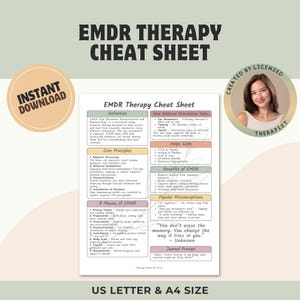EMDR Therapy Cheat Sheet: Trauma Therapy Reference Guide (Printable PDF)
