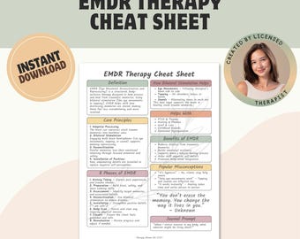 EMDR Therapy Cheat Sheet: Trauma Therapy Reference Guide (Printable PDF)