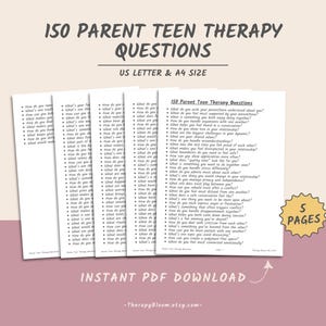 Parent Teen Therapy Questions, Parent Teen Communication, Teen Therapy, Adolescent Therapy, Family Therapy, Parent Counseling, Interventions