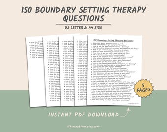 150 Boundary Setting Therapy Questions: Self-Care Counseling (Printable PDF)