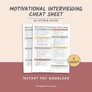 Aide-mémoire pour l&#39;entretien motivationnel : guide de référence sur la thérapie (PDF imprimable)