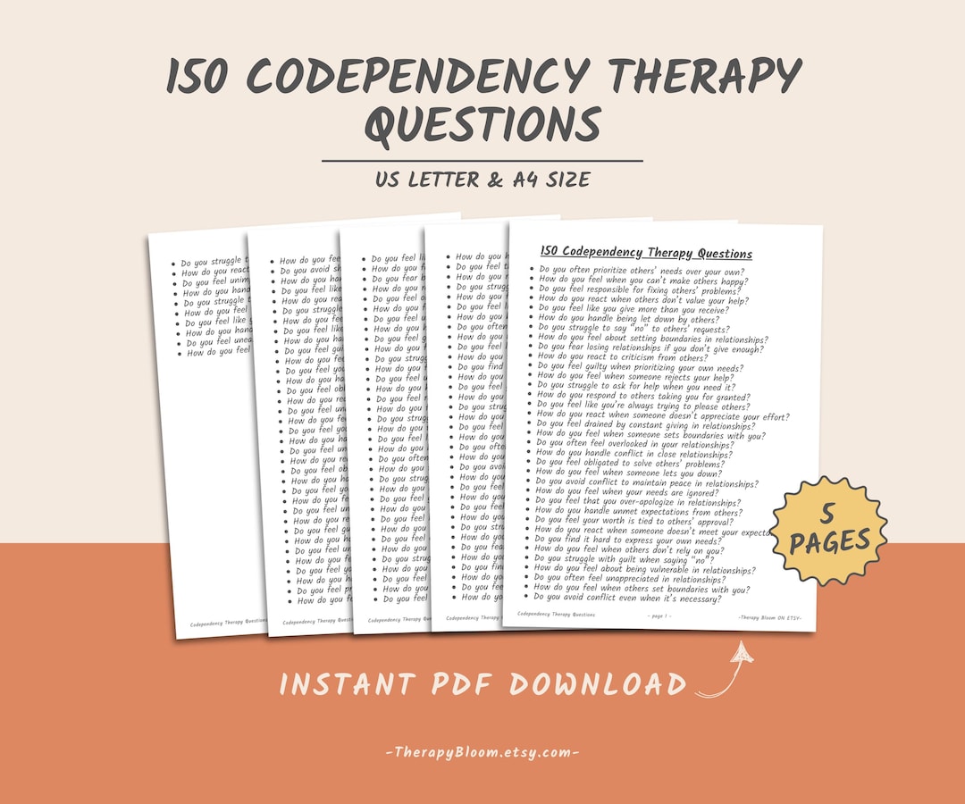 150 Codependency Therapy Questions: Boundary Setting (printable PDF) - Etsy