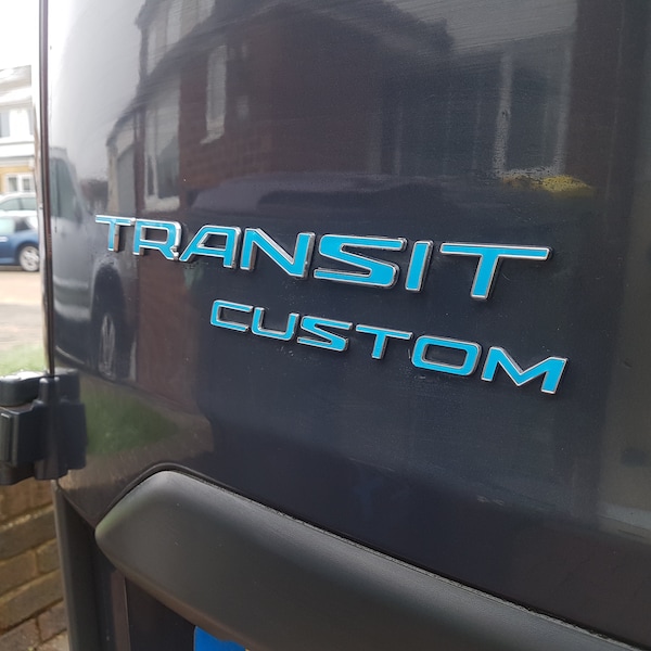 transit Custom Badge Inlays insert back door Vinyl Graphics Colour Colours fathers day