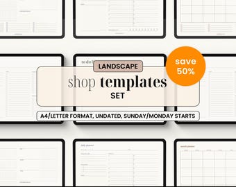 Digital Planner Shop Templates Bundle · iPad Instant Download