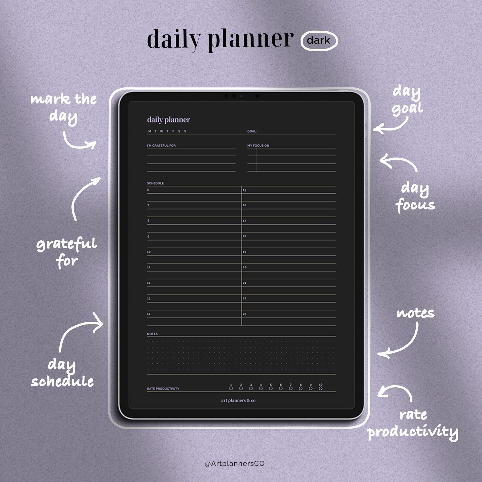 Planner Without Data Detailed Daily Planner Template Schedule Notebook Vertical To-do List ...