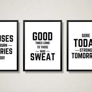 Set di 3 / Arte della parete / Decorazione della palestra / Arte della parete digitale / Arte del fitness / Arte motivazionale / Arte ispiratrice / Poster della palestra / Stampe digitali