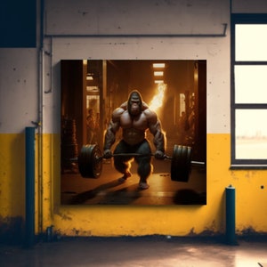 Ape Club Lifter, Wall art, Printable art, Printable wall art, fitness poster, gym poster, digital prints, art prints, prints, canva prints