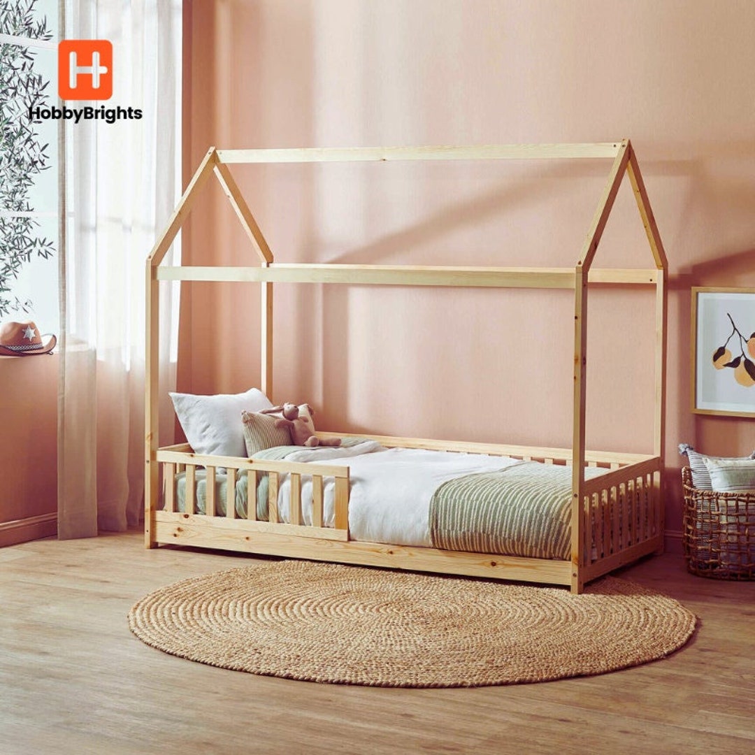 Toddler Bed Frame Montessori Floor Bed House Bed Frame With Etsy