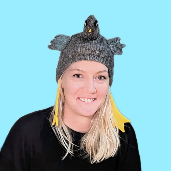 Funny animal hat, dove hat, Silly bird hat for adult and child. Celebrate Mother's Day with a pigeon hat on your head.