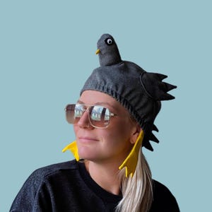 Funny Pigeon Hat – Group Costume Idea, Matching Bird Hats, Handmade Animal Hat for Adults