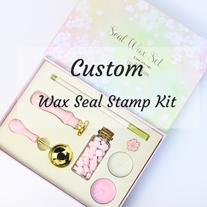Custom Wax Seal Stamp| Wax Seal Stamp Kit- Personalized Wax Seals|Custom Logo Wax Stamp Kit for Wedding Invitation- Initial wax seal stamp