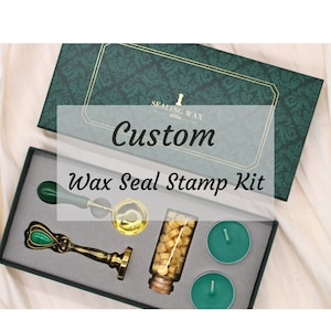 Custom Wax Seal Stamp| Wax Seal Stamp Kit- Personalized Wax Seals|Custom Logo Wax Stamp Kit for Wedding Invitation- Initial wax seal stamp