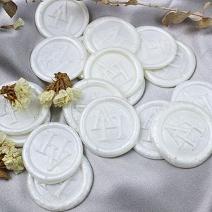 Lacres de cera personalizados | Adesivos de lacre de cera artesanais | Lacre de cera autoadesivo | Lacre de cera inicial - Lacres para convites de casamento | Lacre de cera pré-fabricado - Lacres para envelopes