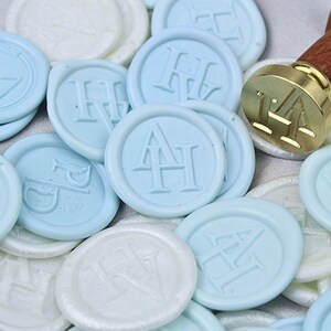 Sellos de cera personalizados/Pegatinas de sello de cera hechas a mano/Sello de cera autoadhesivo/Sello de cera inicial-Sellos de invitación de boda/Sello de cera prefabricado-Sellos de sobre