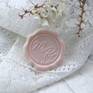 Sellos de lacre personalizados/pegatinas de lacre - Sello de lacre autoadhesivo - Sello de lacre con inicial - Sellos para invitaciones de boda/Sello de lacre prefabricado - Sellos para sobres