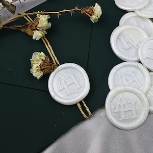 Selos de cera personalizados | Adesivos de selo de cera feitos à mão | Selo de cera autoadesivo | Selo de cera inicial - Selos de convite de casamento | Selos de cera pré-fabricados - Selos de envelope
