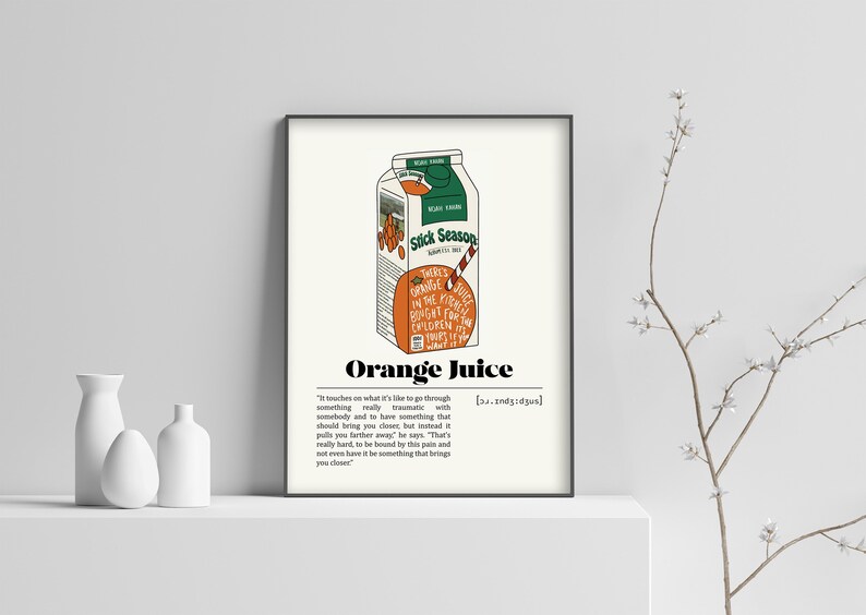 Noah Kahan Orange Juice Poster Music Print Music Wall Art Etsy UK