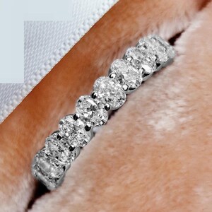 3 CT Oval Cut Lab Grown Diamond Wedding Band, Full Eternity Diamond Band, Wedding Gift, Bridal Ring, Lab Diamond Band, Anniversary Gift