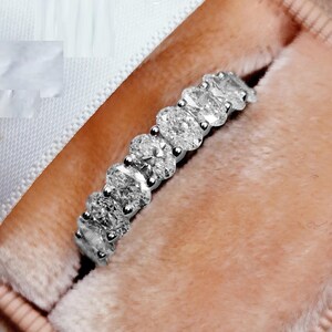 4 CT Oval Cut Lab Grown Diamond Wedding Band, Full Eternity Diamond Band, Wedding Gift, Bridal Ring, Anniversary Gift, Lab Diamond Band