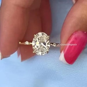 Oval Diamond Engagement Ring for Women, IGI Certified Lab Grown Diamond, Wedding Ring for Her, Oval Diamond Ring, Promise Ring for Her