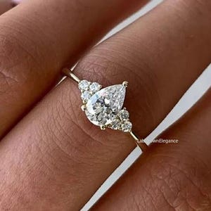 Pear Shape Diamond Ring, IGI Certified Ring Lab Grown Diamond Engagement Ring, Muse Wedding Ring, Diamond Ring for Her, Anniversary Gifts