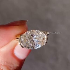 Oval Diamond Ring for Women, Lab Grown Diamond Solitaire Engagement Ring, Wedding Ring for Her, IGI Certified, Handmade by LabGrownElegance