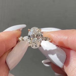 Oval Engagement Rings by LabGrownElegance 1 to 4 ct IGI Certified Lab Grown Diamond Oval Diamond Ring for Women Anniversary Gifts Claw Prong