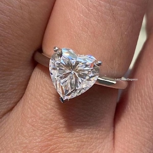 Heart Cut Lab Grown Diamond Engagement Ring For Women, IGI Certified Lab Grown Diamond Wedding  Ring, Valentines Gift For Her, Handmade Ring