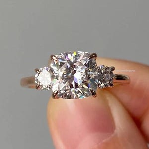Cushion Cut Engagement Ring for Women, Pave Wedding Ring, Certified Lab Grown Diamond, Square Diamond Ring, Bridal Ring Promise Ring for Her