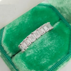4 CT Emerald Cut Lab Grown Diamond Eternity Band, Wedding Band, Lab Diamond Wedding Band, Anniversary Gift Ring, Emerald Cut Diamond Band