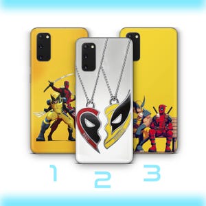Deadpool Wolverine 7 Phone Case Cover For VARIOUS Samsung Galaxy Models American Superhero Crazy Guy Claw Hands Hero
