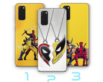 Deadpool Wolverine 7 Phone Case Cover For VARIOUS Samsung Galaxy Models American Superhero Crazy Guy Claw Hands Hero