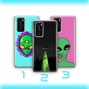 Aliens 5 Huawei P9 P10 P20 P30 P40 Lite PRO Plus LG G5 G6 Phone Case Cover Street Art Graffiti Alien Design Picture UFO From Outter Space