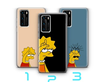 Capa Lisa 2 para Huawei P9 P10 P20 P30 P40 Lite PRO Plus LG G5 G6 Simpson Personagem de desenho animado engraçado Filha Inteligente Fofa Sarcástica